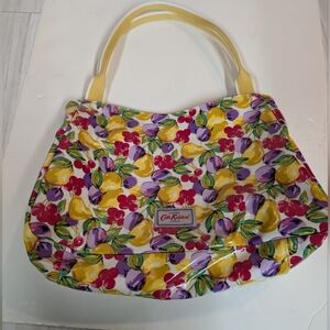 Cath Kidston Yellow Fruit-Print Shoulder Bag with Purple & Red Accents
